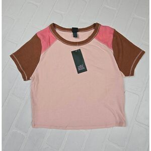 Wild Fable Textured Multi Colored Crop Top Small